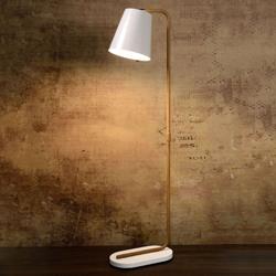 Lampadaire LED Cona en bois et métal - Lucide
