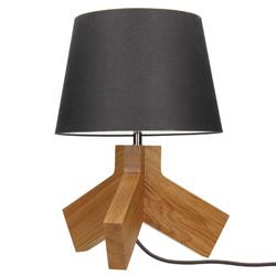 Lampe à poser en bois Tilda abat-jour anthracite - Spot-Light
