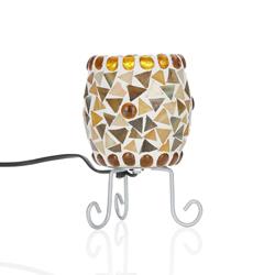Lampe à poser Enya mosaïque de verre crème-brun - Nave