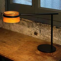 Lampe à poser LED Loop dimmable abat-jour bois - Lorefar (FARO)