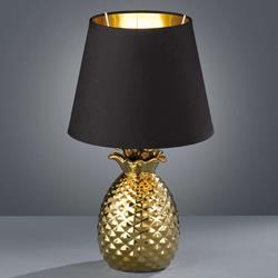 Lampe à poser Pineapple en céramique noir et or - Reality Leuchten