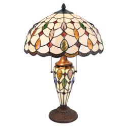 Lampe table 5182 abat-jour verre Tiffany coloré - Clayre & Eef