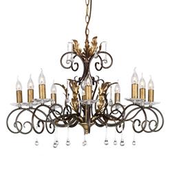 Lustre Amarilli imposant bronze à 10 lampes - Elstead