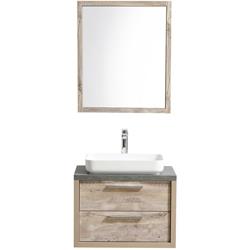 Meuble de salle de bain Indiana 70cm lavabo nature wood miroir - BADPLAATS