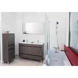 Meuble de salle de bain LANCELO 120 GRIS + miroir - ONDEE