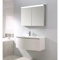 Meuble de salle de bain LENA 1000 blanc mat - Avec miroir LED 2073 - BERNSTEIN