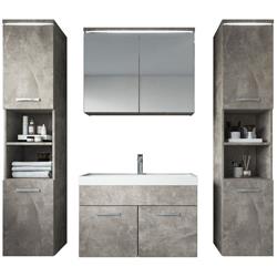 Meuble de salle de bain Paso xl Meuble lavabo Beton (gris) 80x40 cm - BADPLAATS