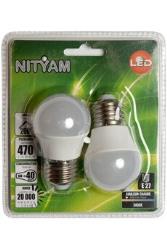 Ampoule LED Nityam MINI GLOBE DEPOLIE E27 6W (X2)