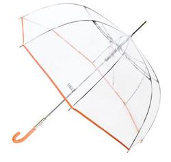 Parapluie cloche transparent femme - Vogue - Ouverture automatique - Résistant au vent - Bordure orange