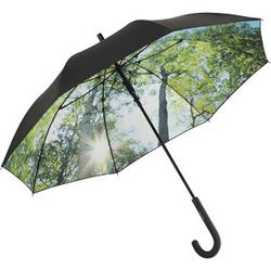 Parapluie long automatique femme - Double toile avec imprimé forêt à l