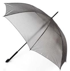 Parapluie long femme à ouverture automatique - Résistant au vent - Gris avec goutees paill