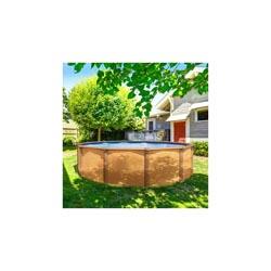 Piscine hors-sol acier aspect bois diamètre 4,90m - OSMOSE - M&S