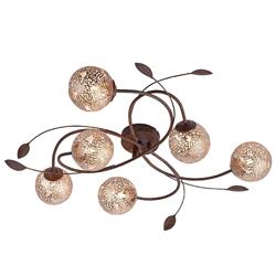 Plafonnier à 6 lampes Greta, décoration florale - Paul Neuhaus