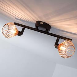 Plafonnier Dalma cuivre-noir - 2 lampes - Brilliant