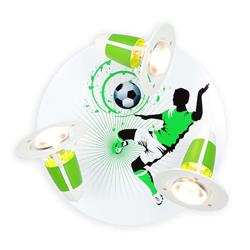 Plafonnier Football, 3 lampes, vert-blanc - Elobra