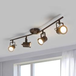 Plafonnier LED à 4 lampes, style rustique - Lindby
