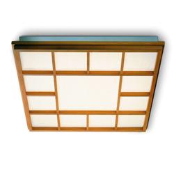 Plafonnier LED carré Kioto 13 bois de hêtre - Domus