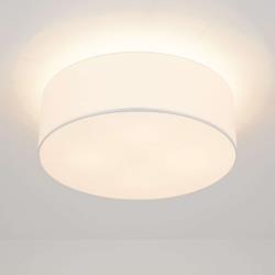 Plafonnier LED Gala, 50cm, abat-jour chintz blanc - Lucande