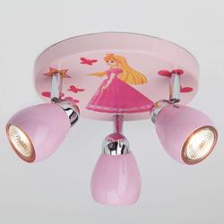 Plafonnier LED rose Princess, 3 lampes - Brilliant