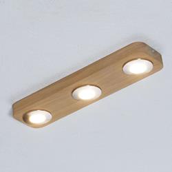 Plafonnier LED Sunniva, bois, en longueur - Spot-Light
