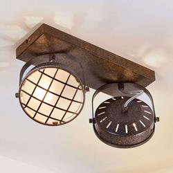 Plafonnier LED Tamin à deux lampes, rouille - Lindby