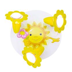 Plafonnier Soleil avec fleur 3 lampes, jaune-blanc - Elobra