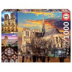 Puzzle 1000 pièces - Collage de Notre-Dame - Educa
