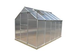 Serre jardin structure alu / polycarbonate 4 mm / 6,03 m2 / avec base / 2 fenêtres de toit