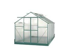 Serre jardin structure alu verte / polycarbonate 6 mm / 10,50 m2 avec base + fenêtres de t