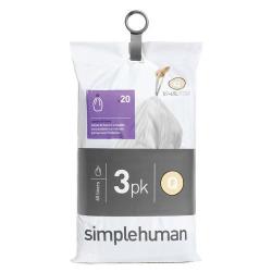 SIMPLE HUMAN 3 packs de 20 sacs poubelle 50 - 65 L 'Q'