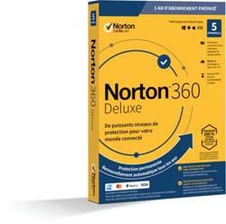 Logiciel antivirus et optimisation Symantec Norton 360 Deluxe 50Go 5 postes