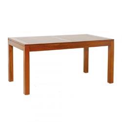 Table à manger rectangulaire avec rallonge 160x200 cm en bois mindi