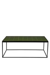 Table basse rectangulaire en métal et carreaux en céramique vert Zuiver
