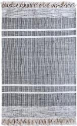 Tapis à franges noir et blanc 230cm Kolena - The Rug Republic