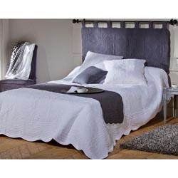 Tête de lit en boutis uni coton - Blanc 160cm