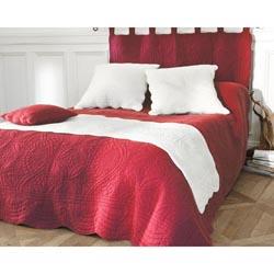 Tête de lit en boutis uni coton - Rouge 140cm