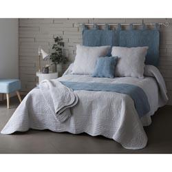 Tête de lit en boutis uni pur coton - Gris Perle 140cm