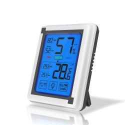 Thermomètre intérieur Humidité Moniteur tactile Rétro-éclairage Affichage numérique_Kiliaadk293