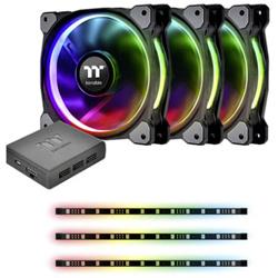 Ventilateur pour boîtier PC Thermaltake Riing Plus 12 RGB Kit noir, RVB (l x h x p) 120 x 120 x 25 mm